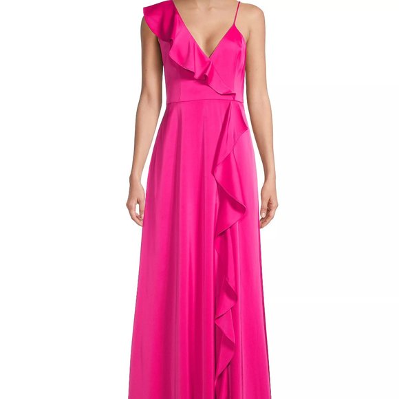 Elegant Mermaid Off-Shoulder Ruffle Satin Gown: Sweep Train Prom Dress main image 0